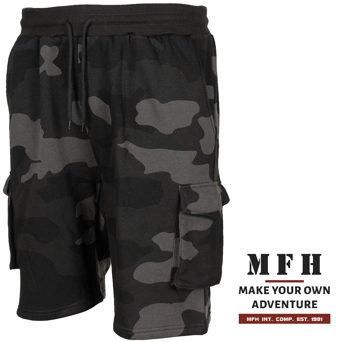 spodenki krótkie joggery dark camo xxl