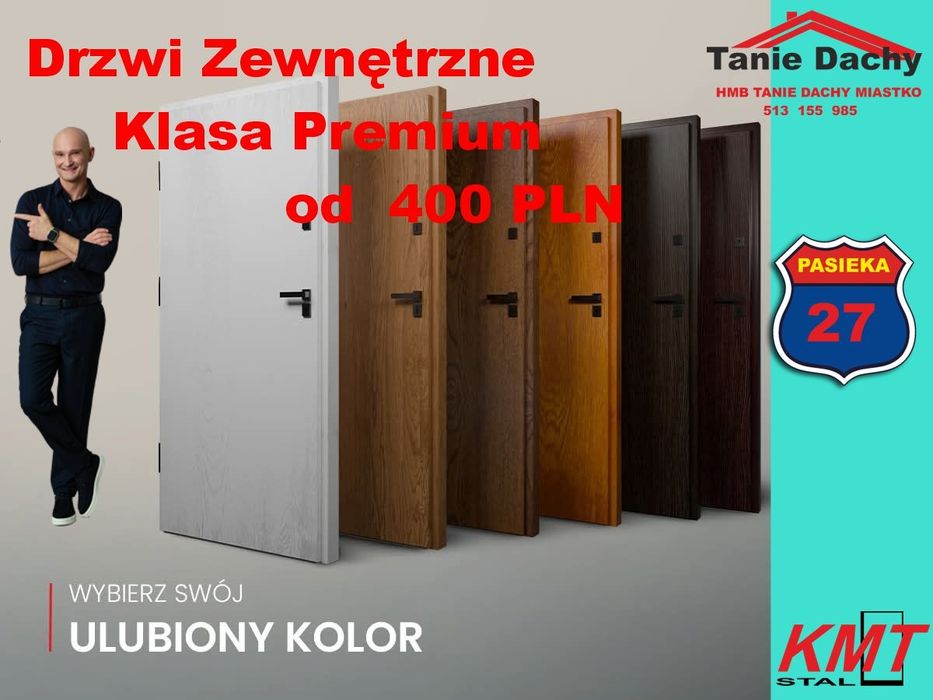 KMT Markowe Drzwi zewnętrzne stalowe Outlet