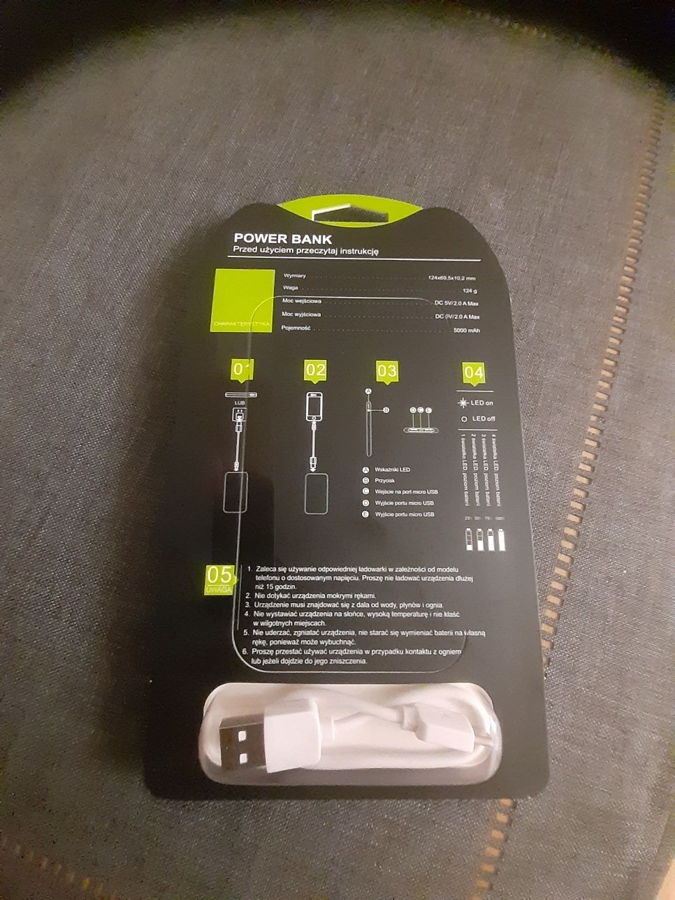 Powerbank. Pojemność 5000 mAh.