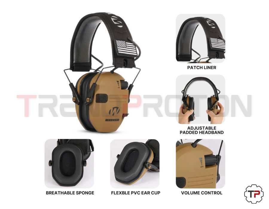 Auscultadores Táticos Walkers / Proteção contra Ruído C/S Bluetooth