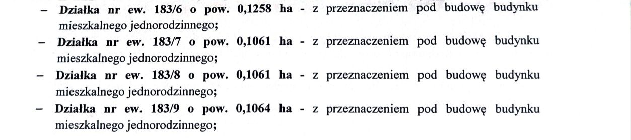 Sprzedam działki budowlane