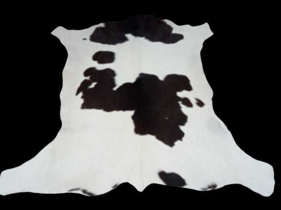 Dywan SKÓRA BYDLĘCA CIELAK POLSKI łaciaty brązowo-krem skóra naturalna
