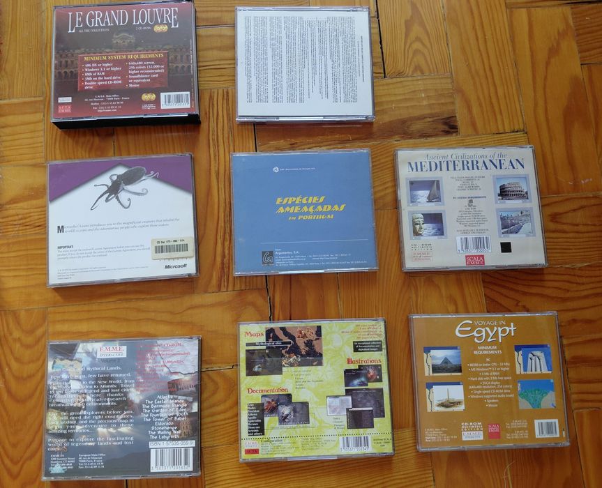 Conjunto de cd-rom anos 90