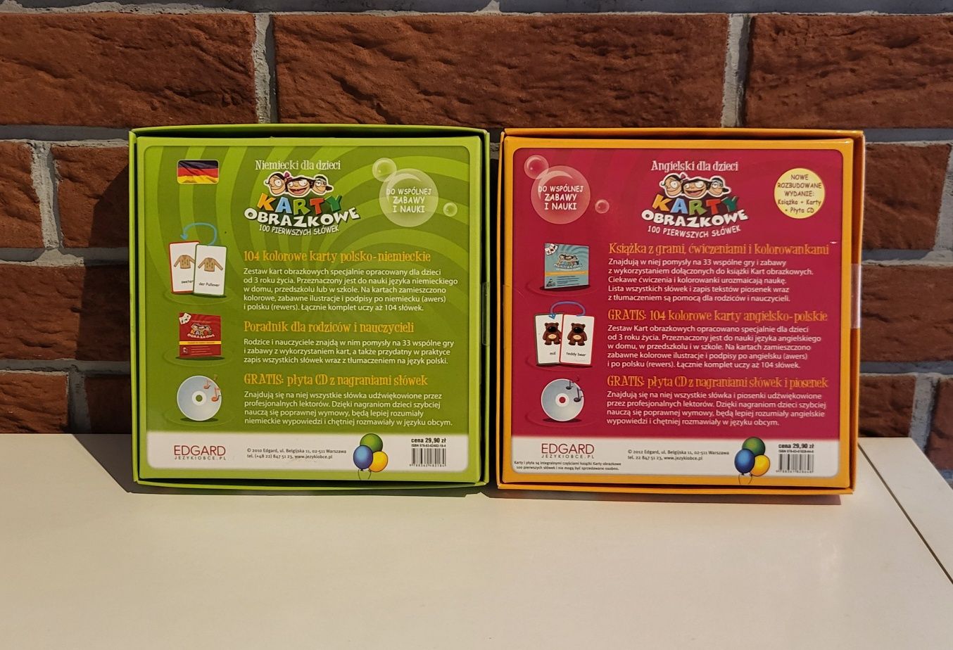 Karty obrazkowe 100 pierwszych słówek Angielski & Niemiecki