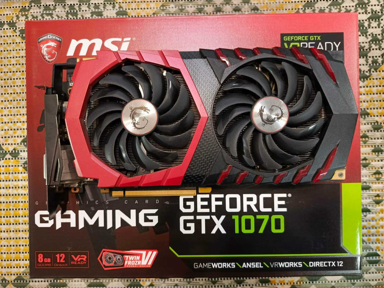 Прекрасная игровая видеокарта MSI GF GTX 1070 GAMING 8G 256-bit