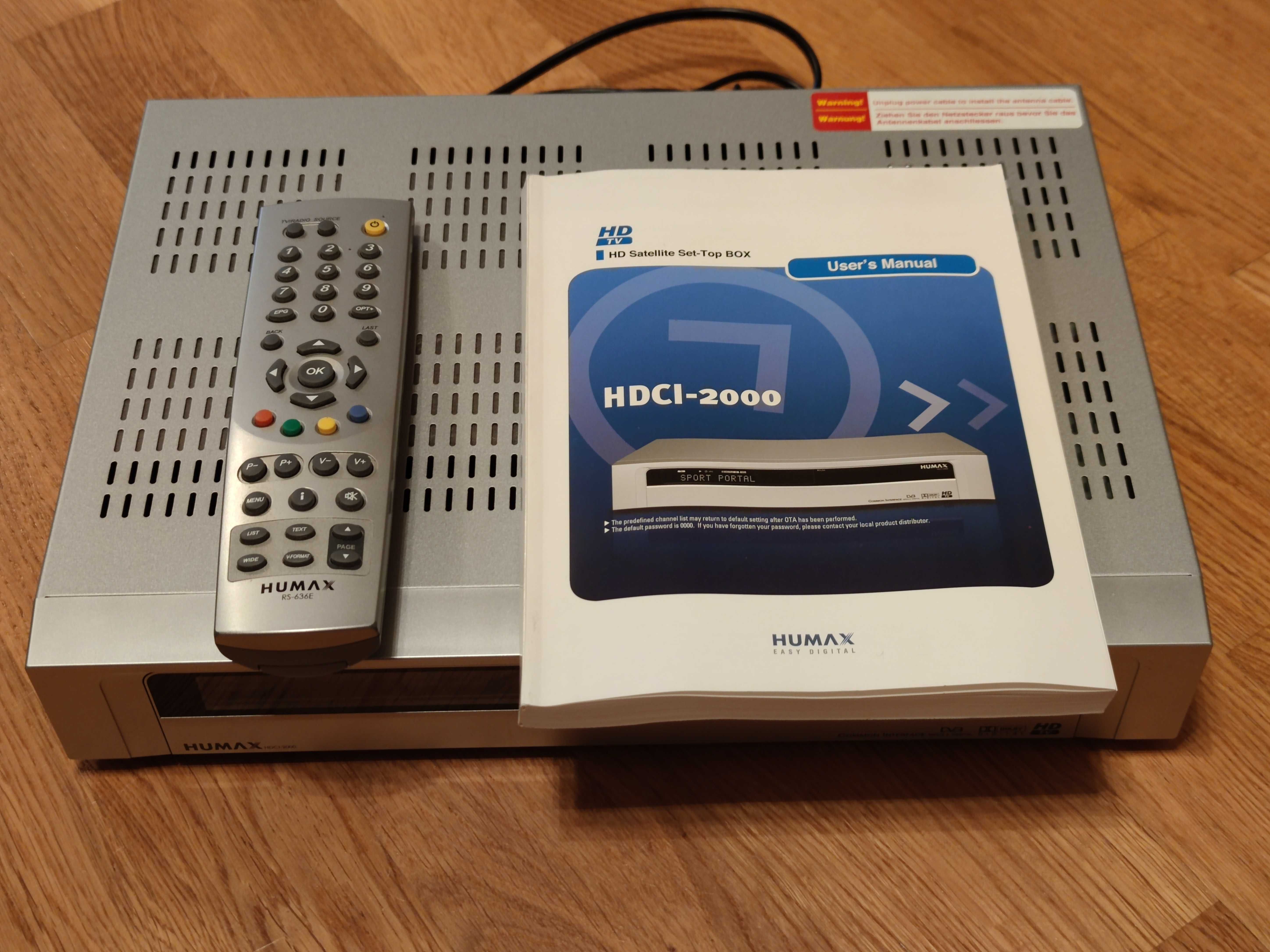 Sprzedam tuner Humax HDCI-2000, HD, HDMI, 1080i, DVB-S, DVB-S2, 2xCI