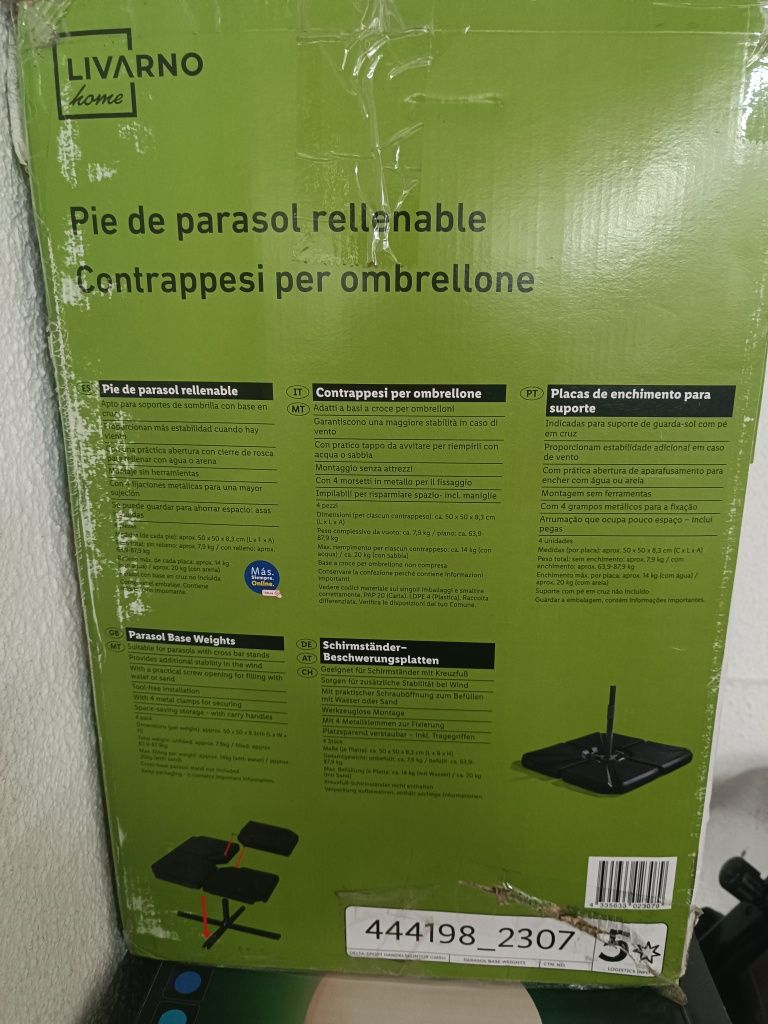 Contra-pesos para guarda sol