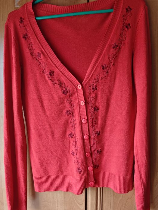 Sweter z wełny rozmiar S czerwony