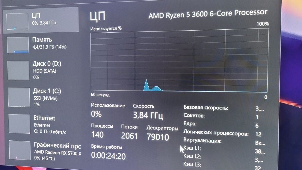 Игровой компьютер ryzen5 3600 rx5700xt