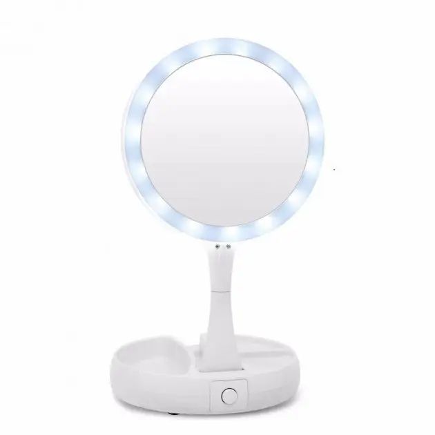 Круглое зеркало с LED подсветкой My Fold Awei Mirror 16 для макияжа !!