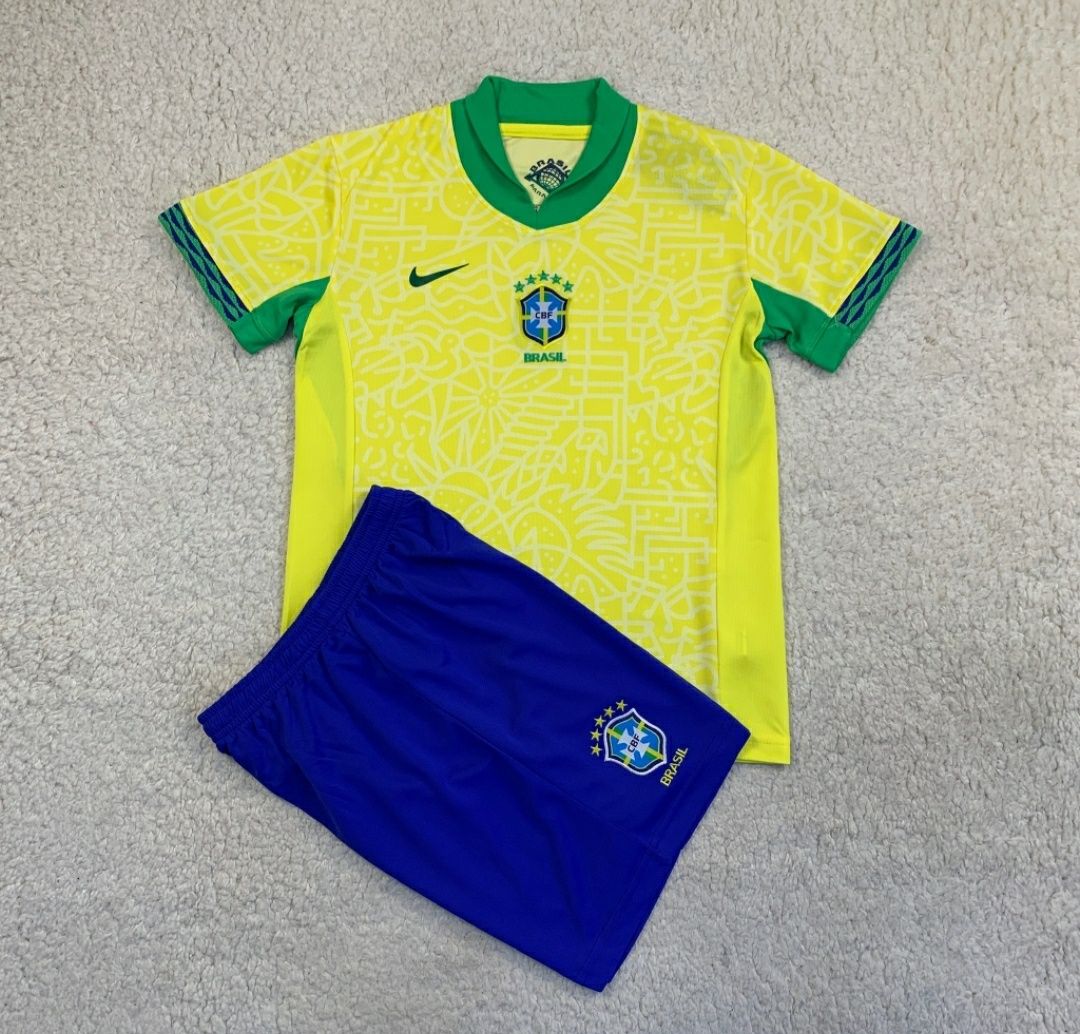 Детская футбольная форма Бразилии (домашняя, гостевая). Сезон 2023