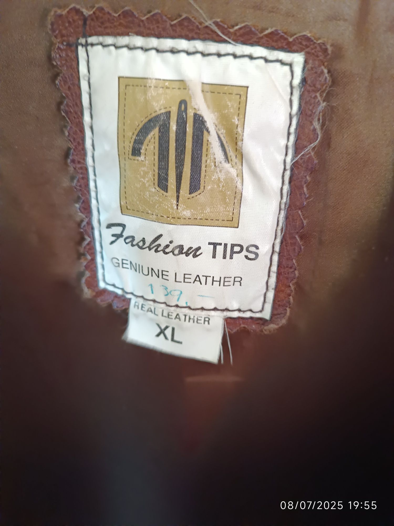 Colete biker  castanha vintage - XL