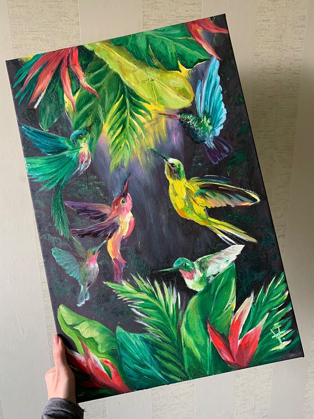 Картина маслом Ручна робота 'Тропічні пташки'