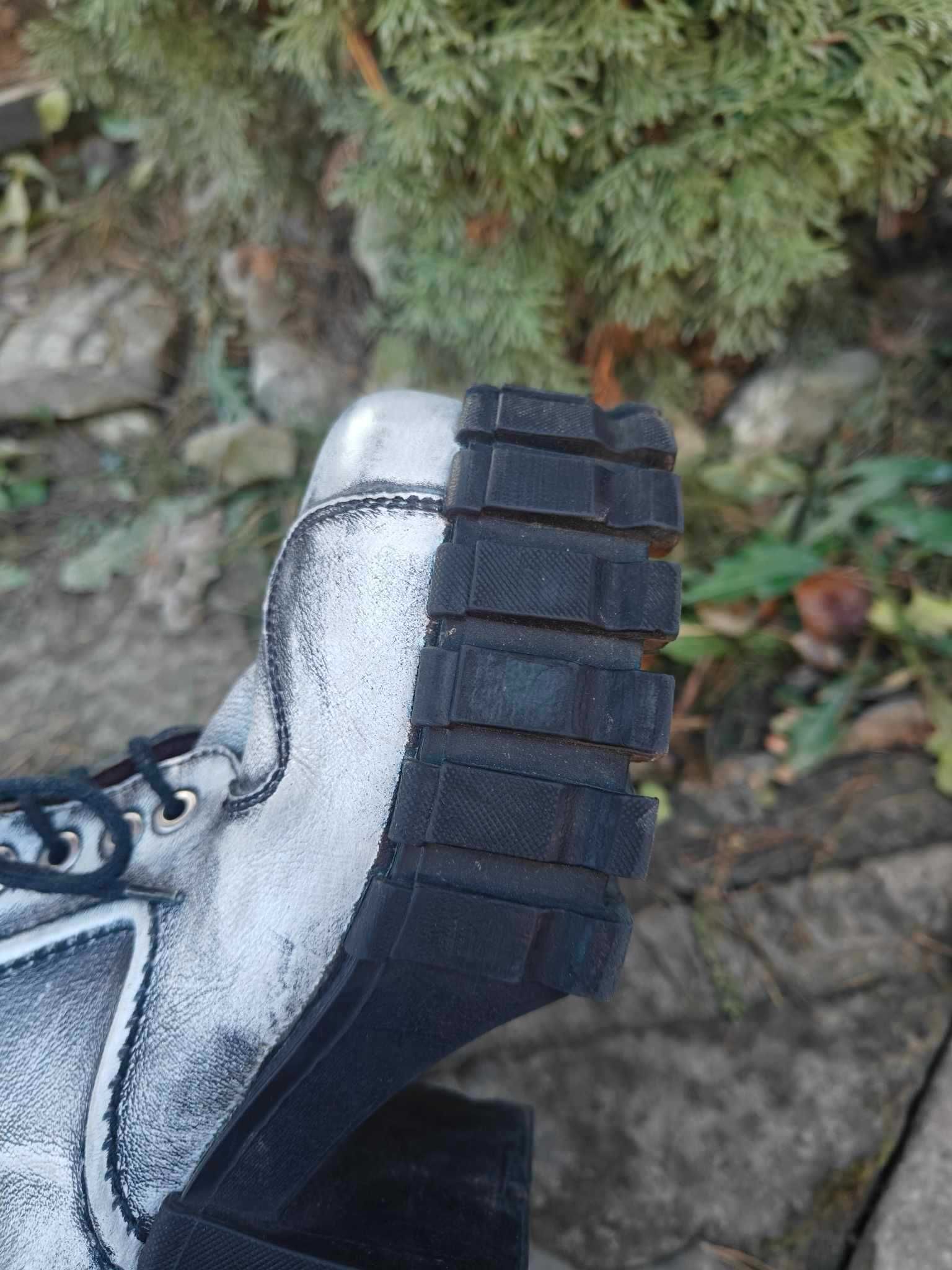 Simone skórzane damskie botki buty hiszpańskie 36 goth platformy