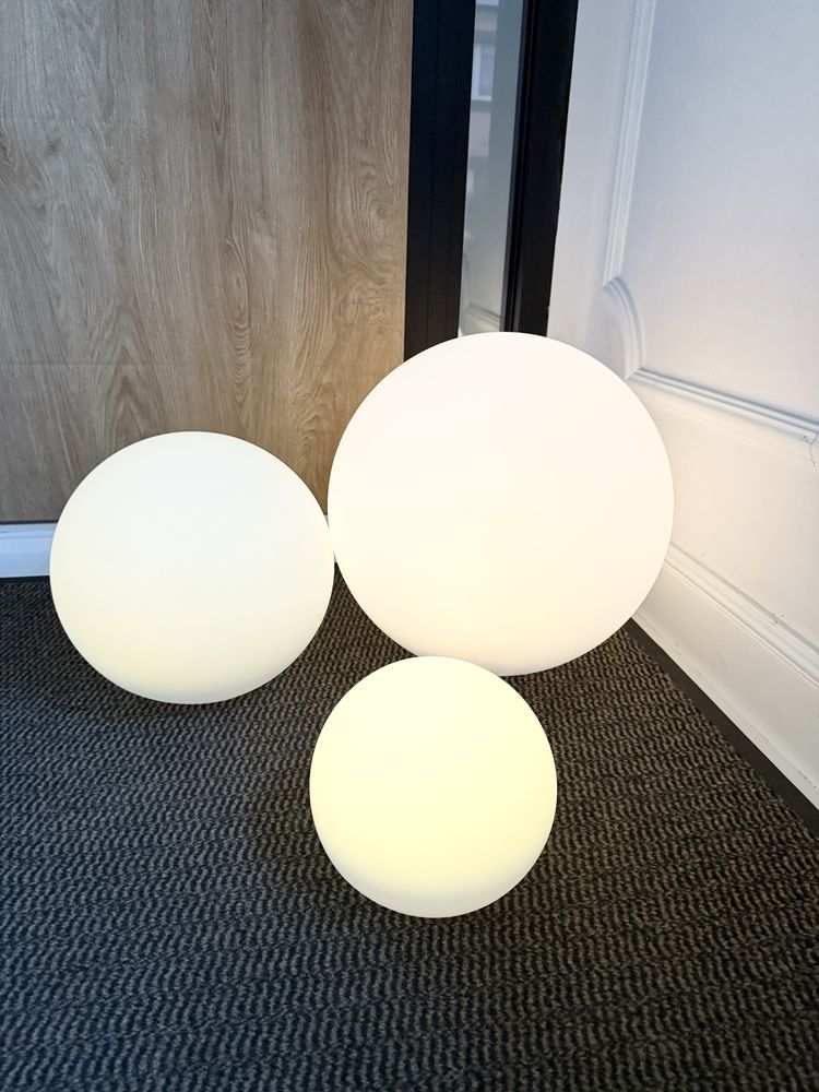 Lampy ogrodowe solarne kule duże 3 szt 40cm 30cm 20cm
