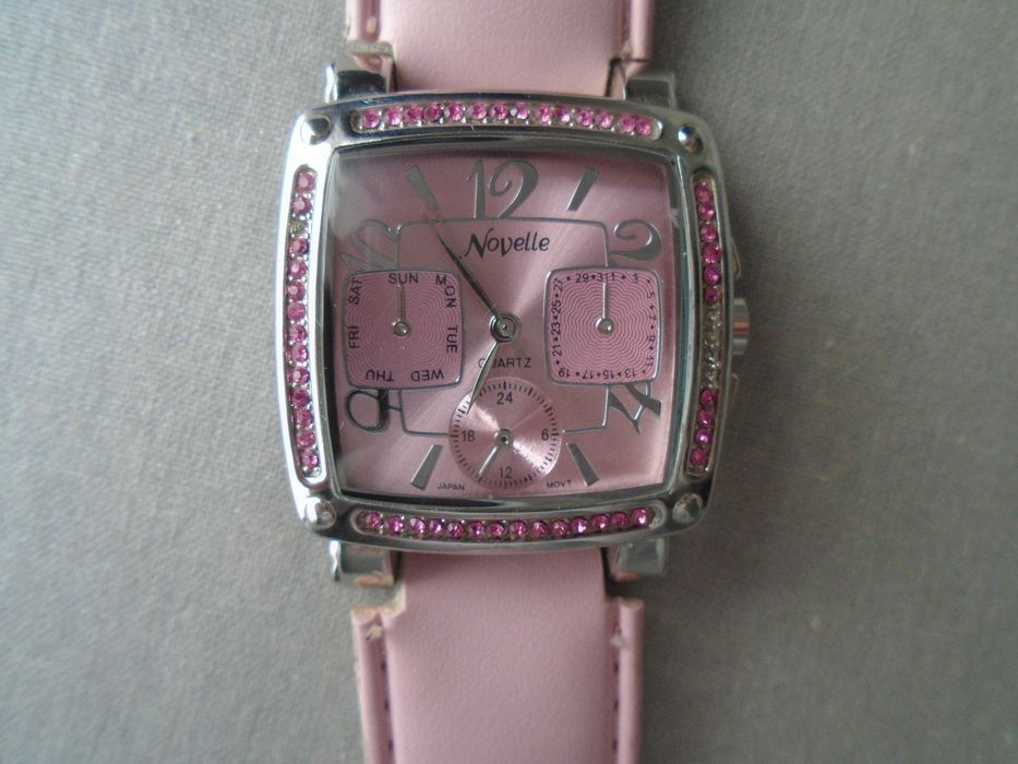 zegarek marki Novelle japoński mechanizm Miyota, cyrkonie