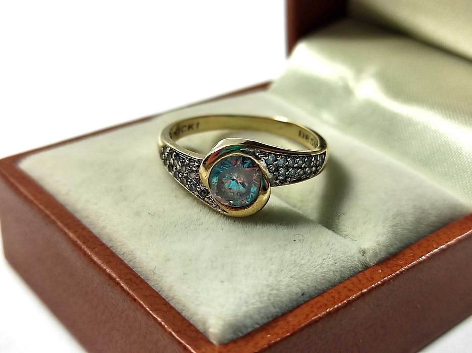 Bogato zdobiony złoty PIERŚCIONEK pr.585 r.17 Lombard Lubawa