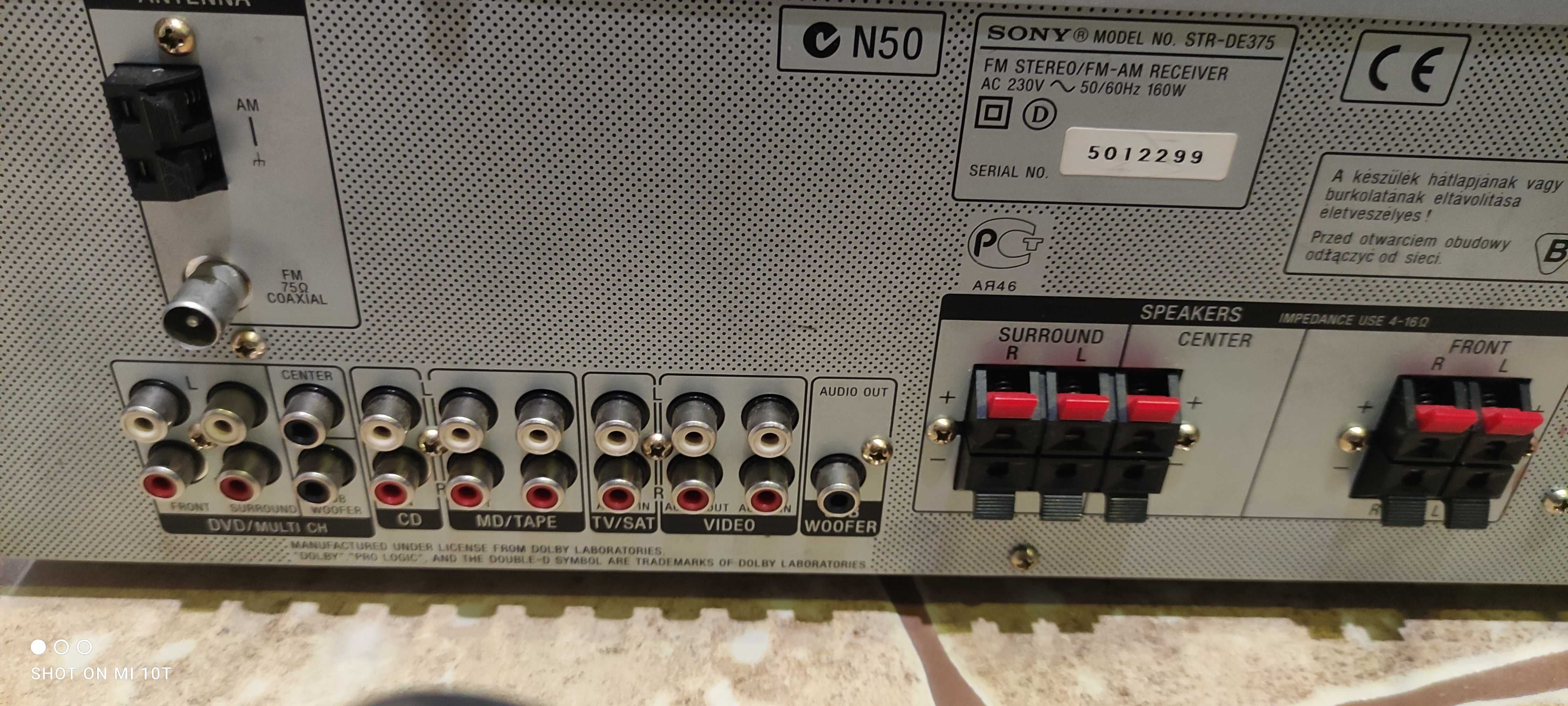Wieża Sony amplituner 5.1  3 segmenty okablowanie stan bdb