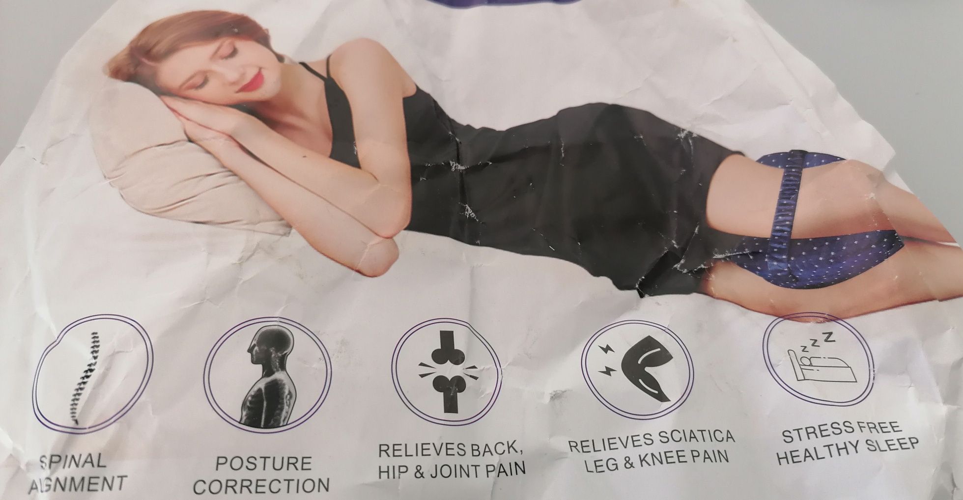 Almofada ergonómica de joelhos, nova, capa com fecho, lavável