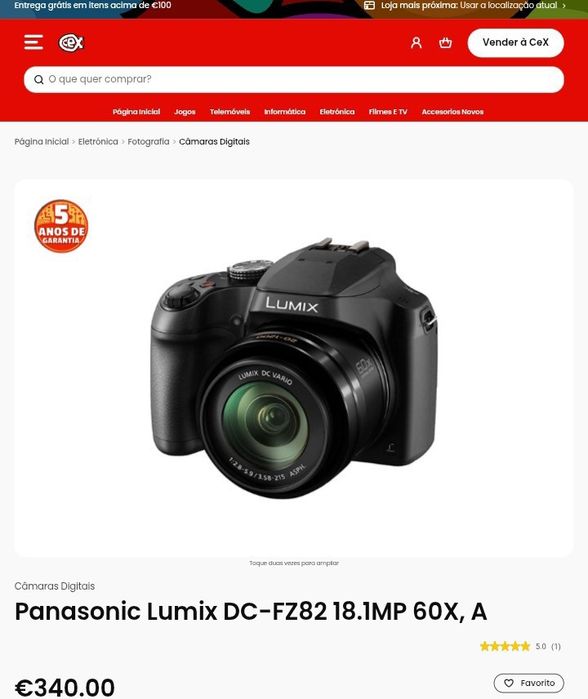 Panasonic Lumix DC-FZ82 (18.1 MP, 60X ZOOM)