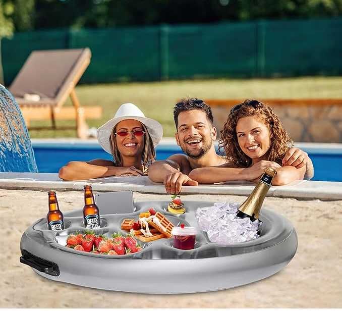 Dmuchany stolik basenowy do basenu jaccuzi pływający na napoje drinki