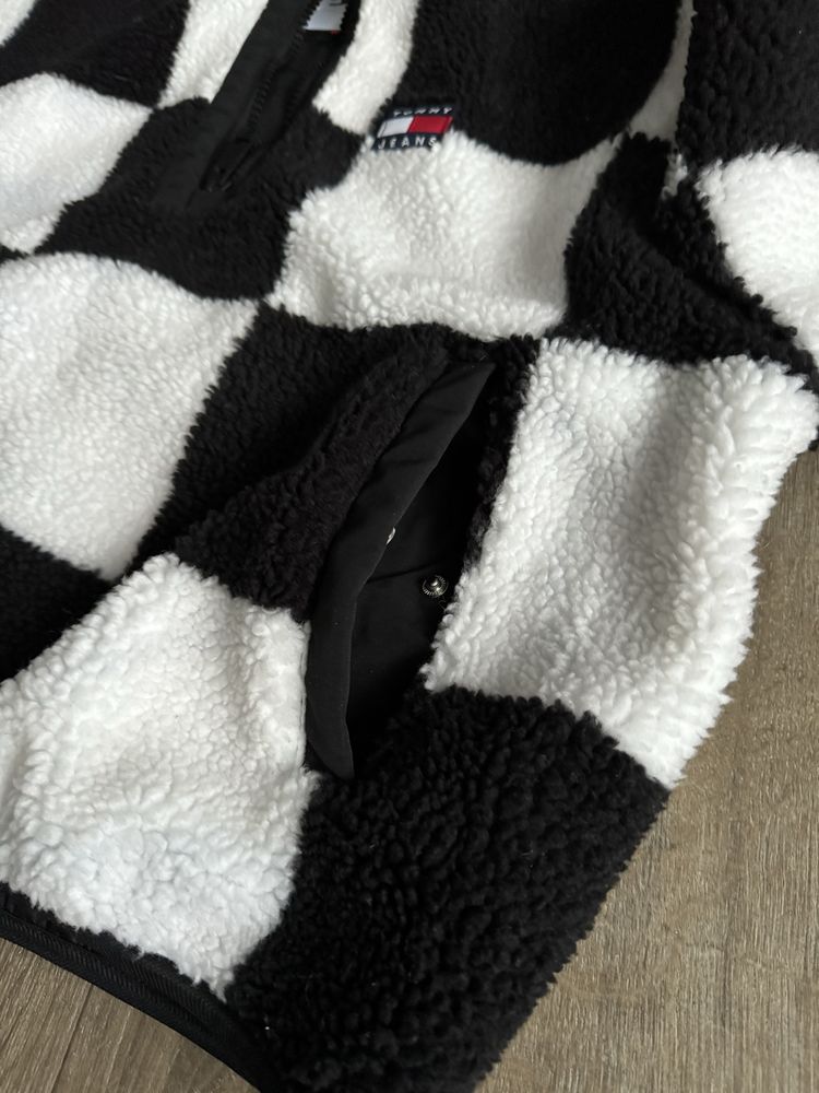 Світшот tommy jeans checkerboard sherpa popover