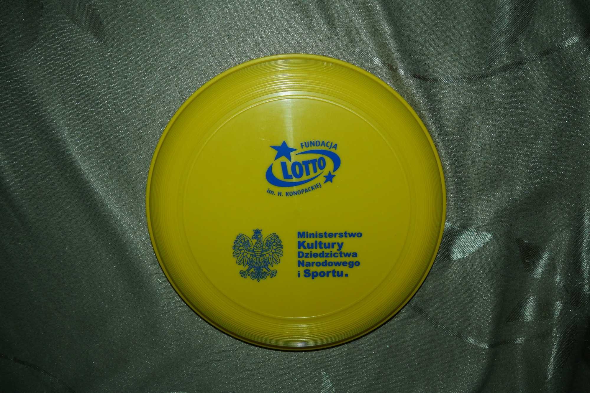 Nowy dysk latający frisbee twardy żółty słoneczny logo Orzeł RP