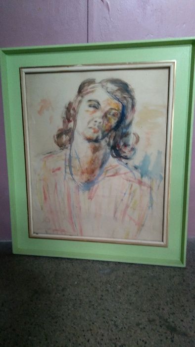 Obraz portret kobiety , sygn. Bosy - Z. Kononowicz , aukcyjny