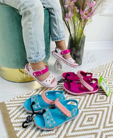 Детские босоножки сандалии Крокс Crocs Sandal Crocband  для девочки