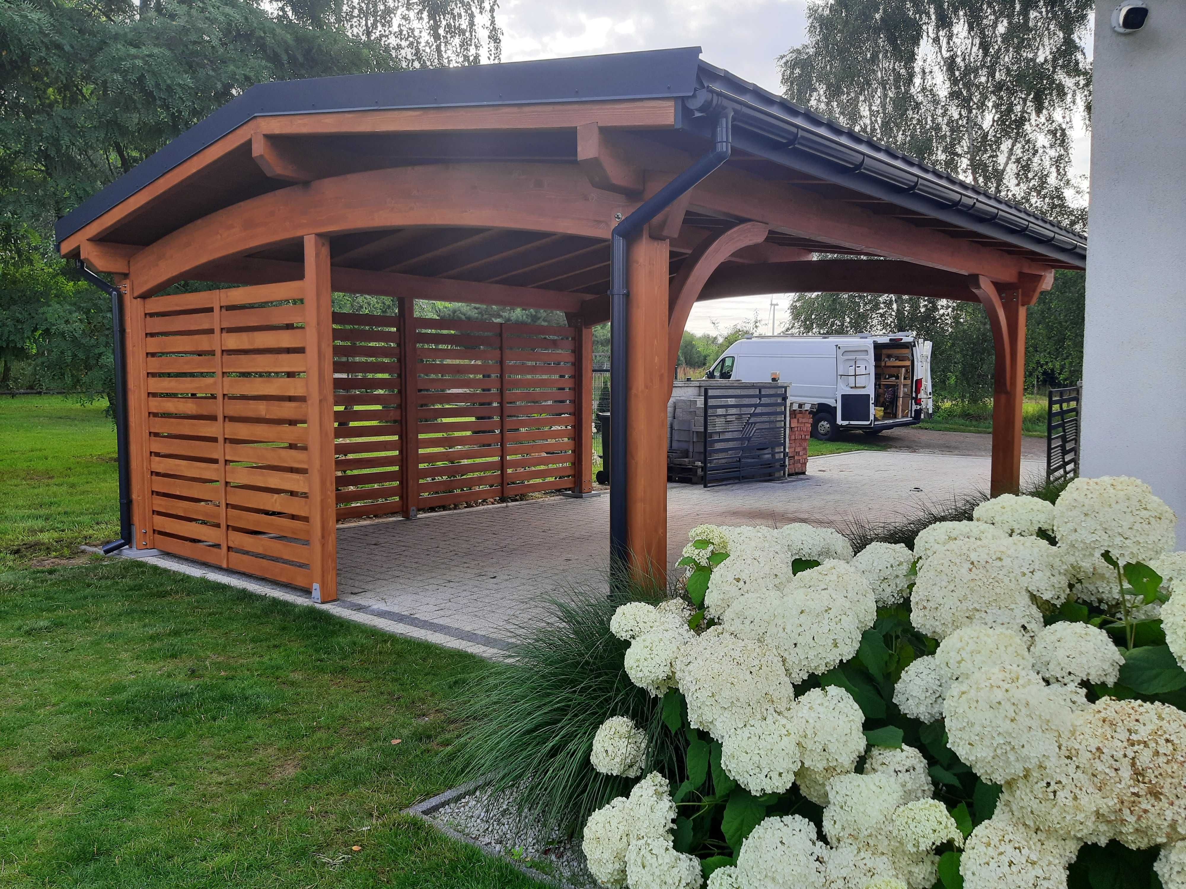 Wiata garażowa drewniana Italia 6x7M BSH