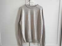Szary sweter męski wełniany 100% wełna owcza M&S Collection L