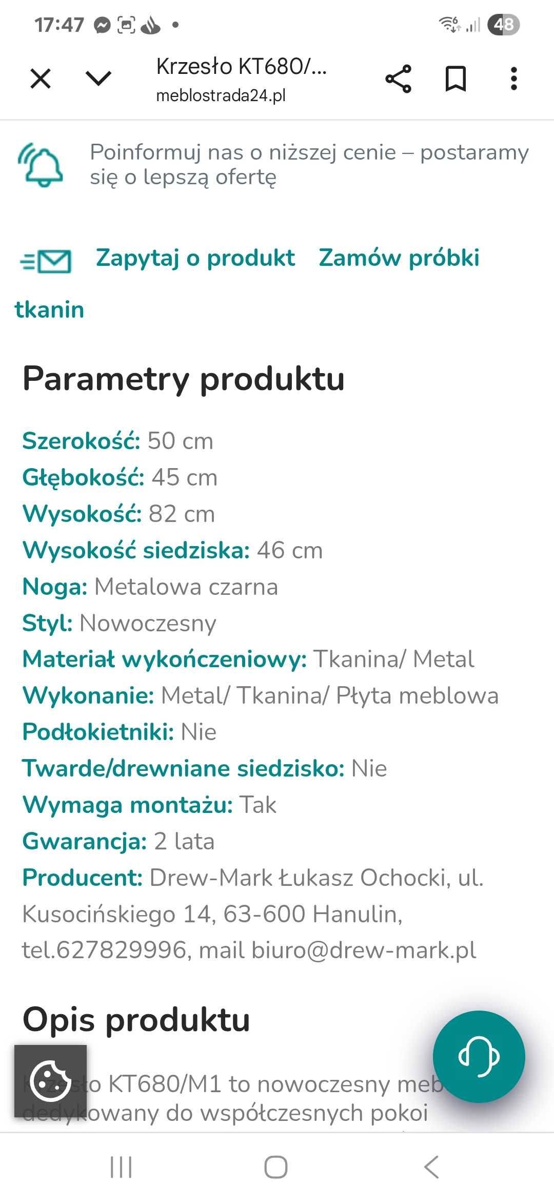 Stół z krzesłami
