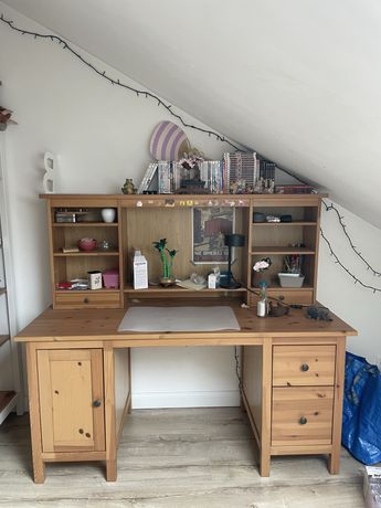 Biurko Hemnes Ikea z nadstawką drewniane