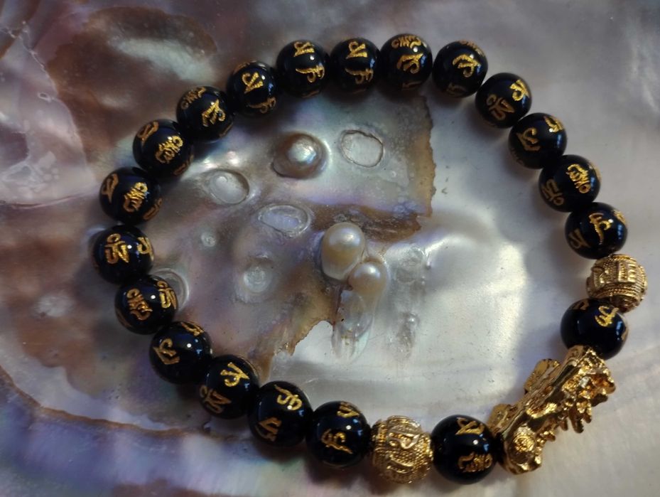 Pulseira Feng Shui/PiXiu - Onix 8mm
