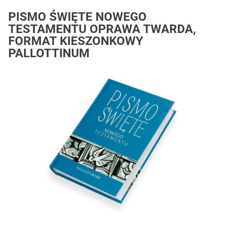 Pismo Święte nowego testamentu 20zł odbiór osobisty