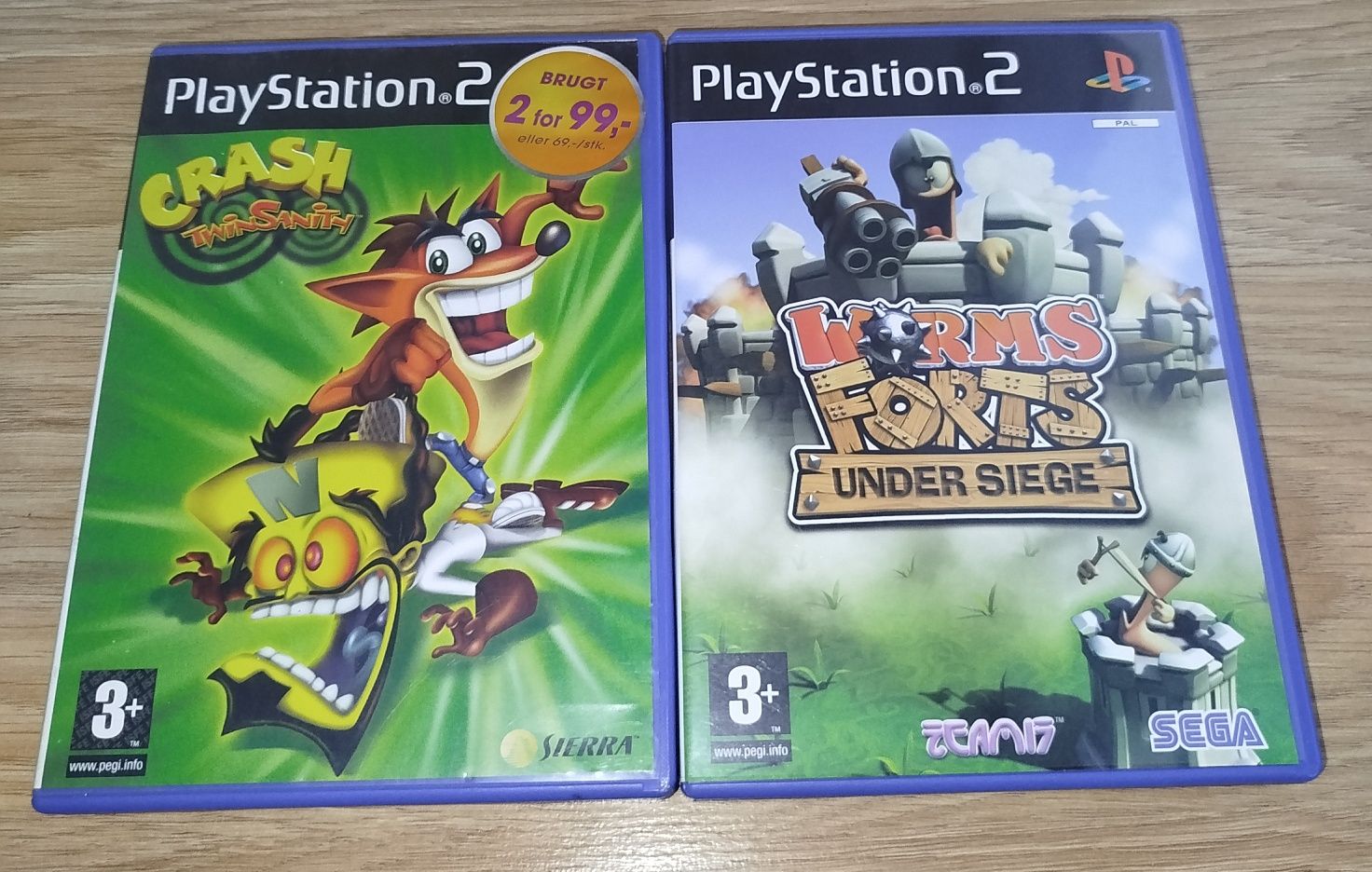 Crash Twinsanity+ Worms Forts under siege PS2 Komplety manual