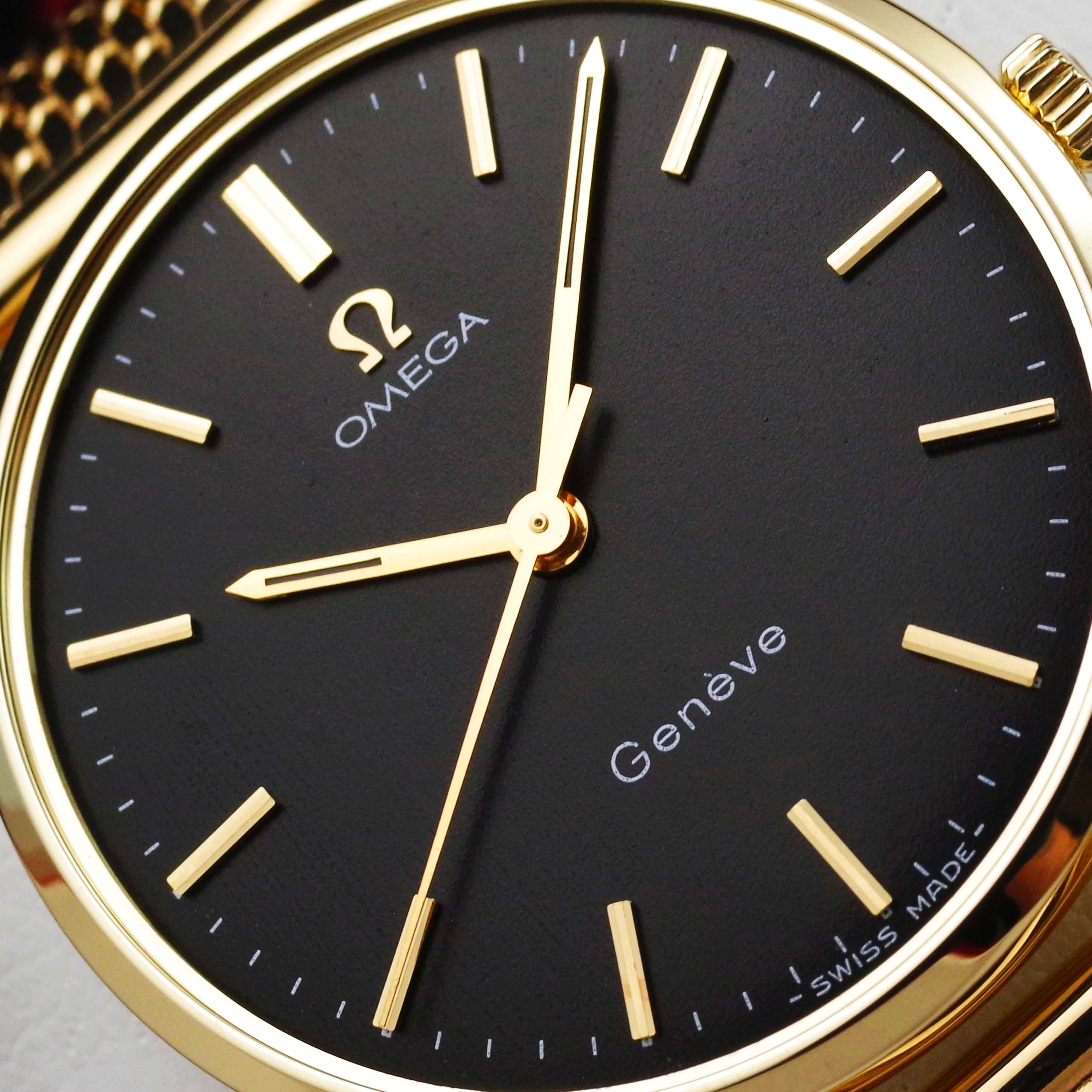 OMEGA zegarek męski vintage LITE złoto 14K / 585 cal 601 (1) '69 BLACK