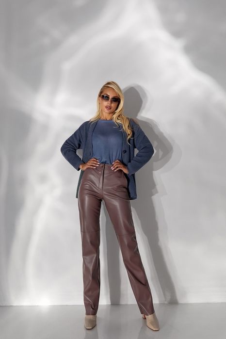 Екошкіряні штани капучино • Нові • 46 розмір