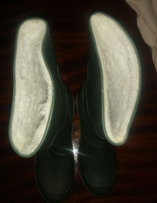 Італьянські жіночі резинові чоботи 38 розмір з овчиним хутром