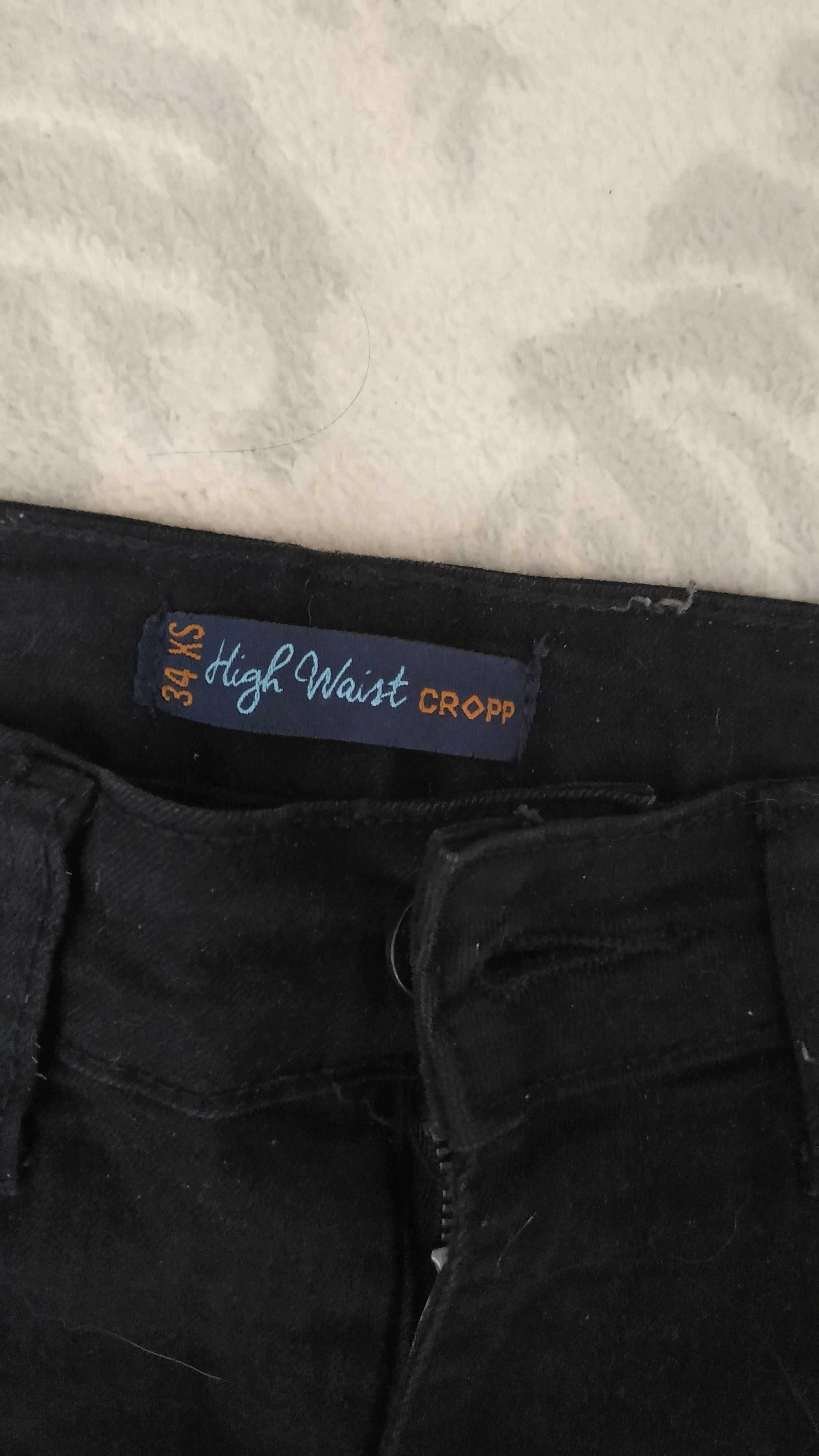 Czarne spodnie, Cropp, XS, 34