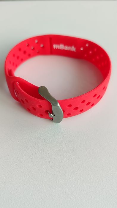 Czerwona zapinana silikonowa opaska, bransoletka