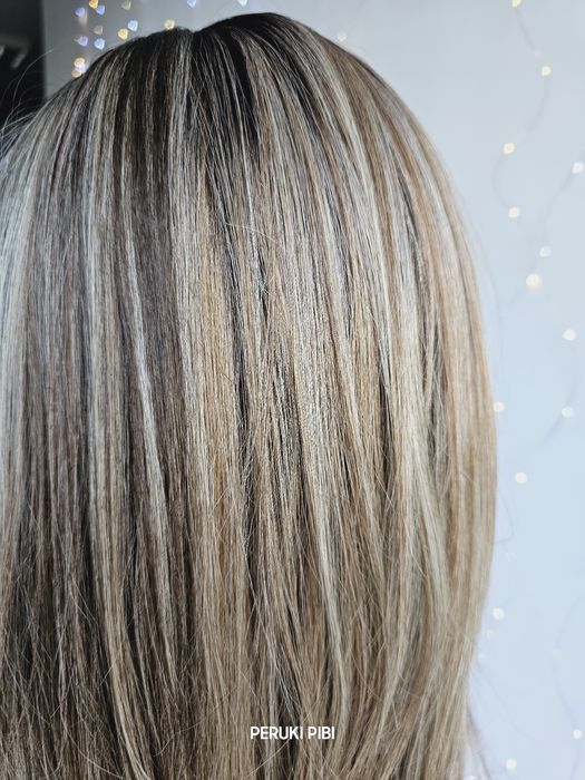 Długa peruka blond brąz 3D Kim baleyage balejaż naturlana fryzura