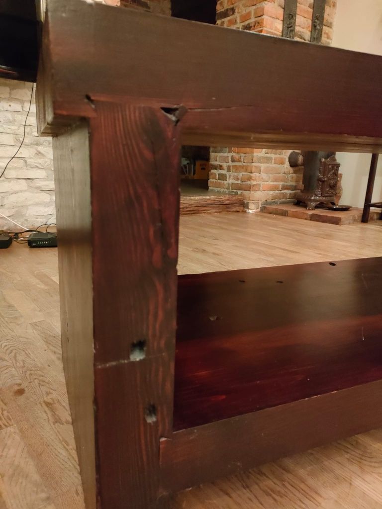 Stolik kawowy , pod telewizor 100 letnie pełne drewno