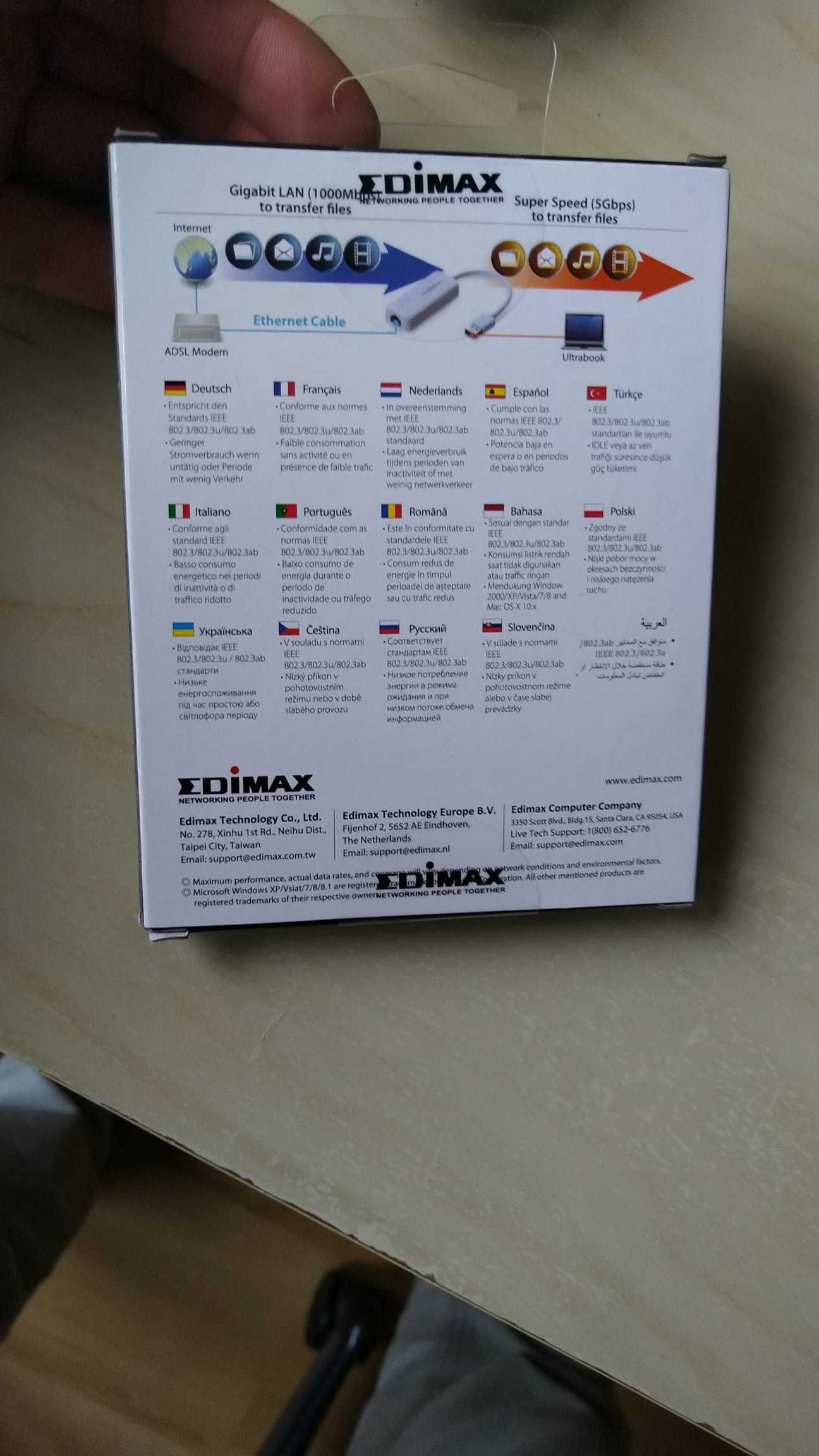 Karta sieciowa Edimax USB 3.0 EU-4306 1 Gigabit Ethernet