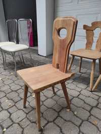 zabytkowy zydel lite drewno krzesło vintage rustykalne