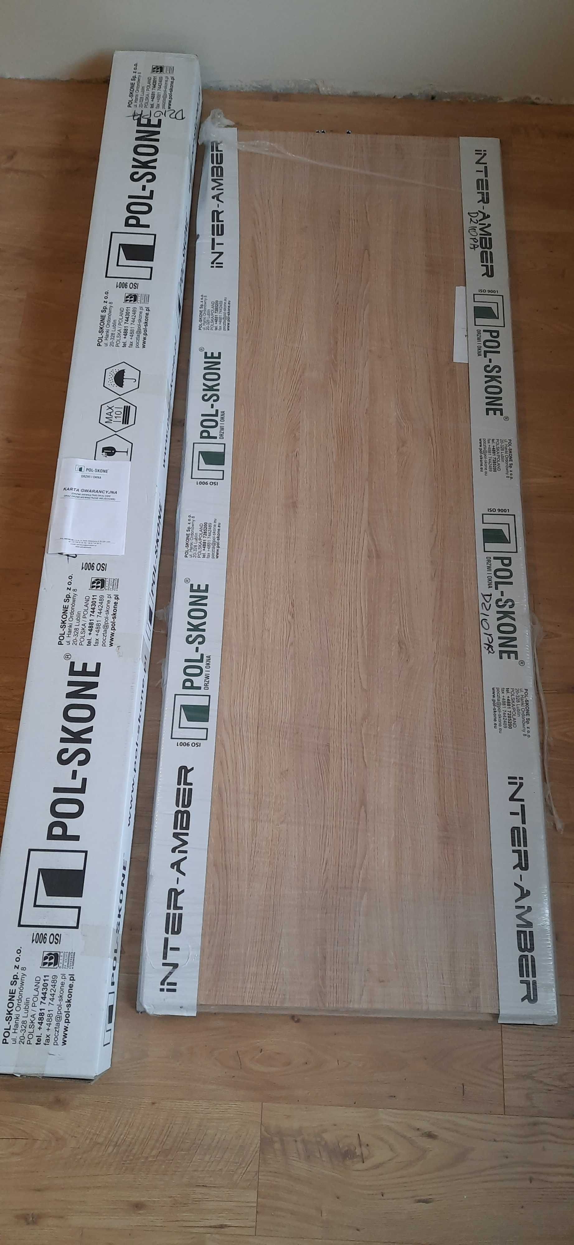 Drzwi wewnętrzne Pol-Skone Inter-Amber 70 cm, wraz z ościeżnicą