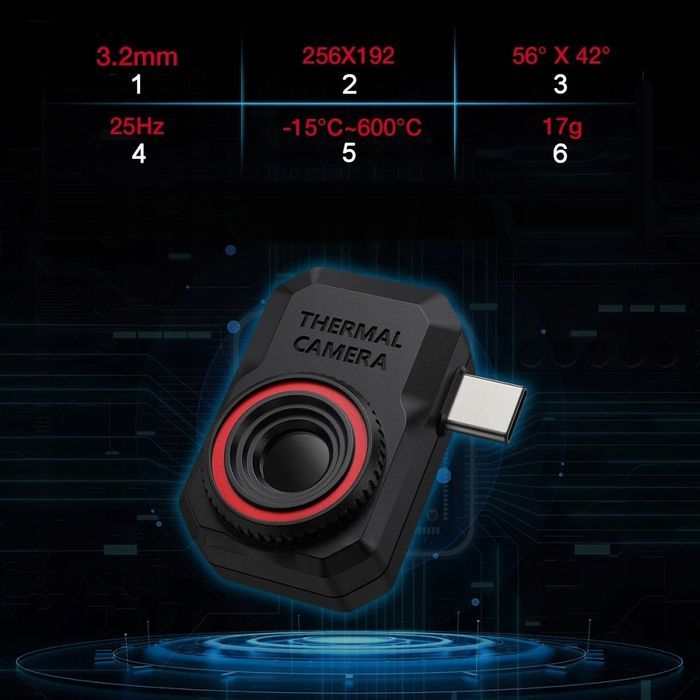 Mini Kamera Termowizyjna Aplikacja Android Usb-c Na Telefon -15 +600