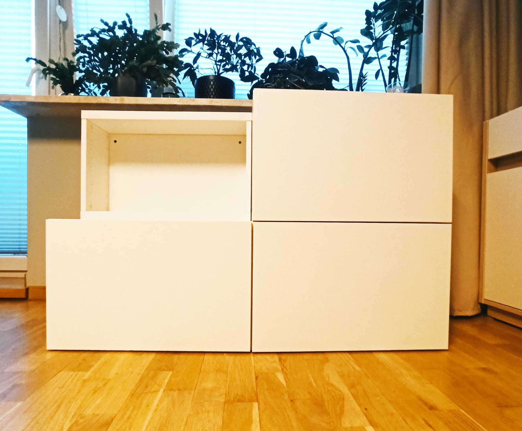 Ikea Besta zestaw białych szafek wiszących