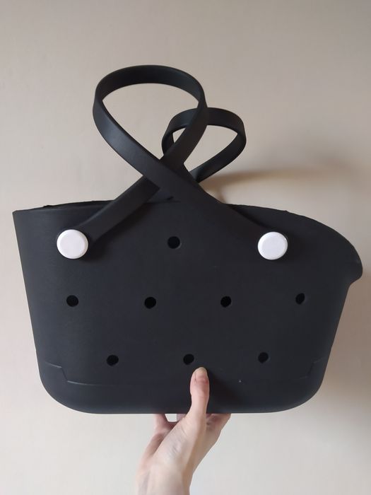 Gumowa torba wodoodporna, tote bag, czarna torba, transporter