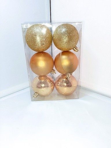 Bombki zlote 6sztuk 6cm